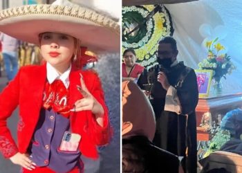 En medio de flores blancas, música ranchera y lágrimas